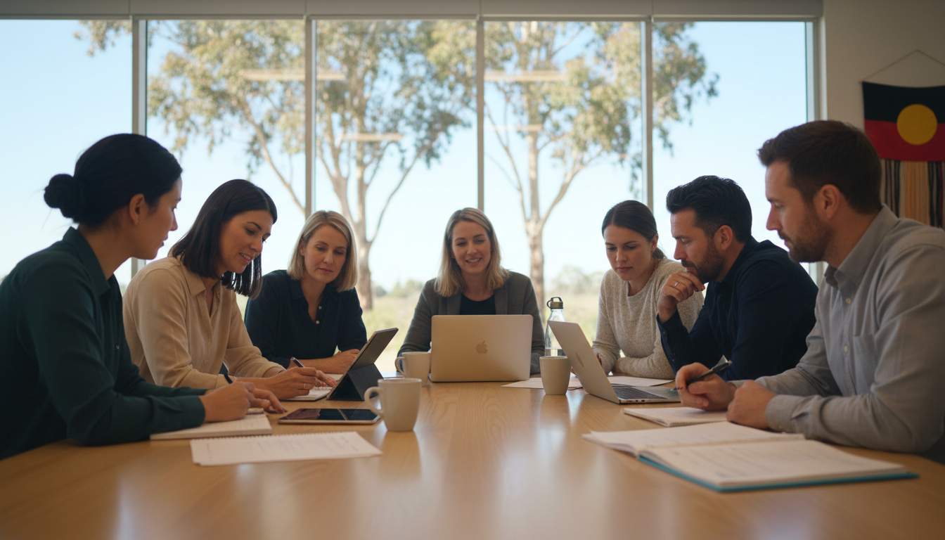 Course cover showing a group learning together around a table